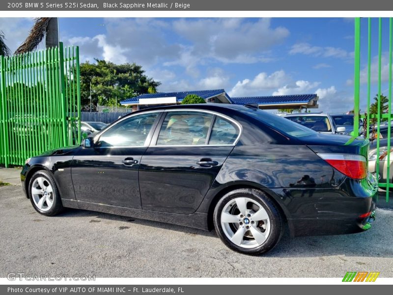 Black Sapphire Metallic / Beige 2005 BMW 5 Series 525i Sedan