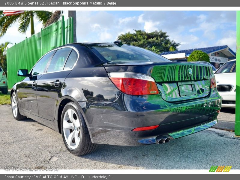 Black Sapphire Metallic / Beige 2005 BMW 5 Series 525i Sedan