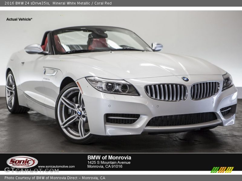 Mineral White Metallic / Coral Red 2016 BMW Z4 sDrive35is