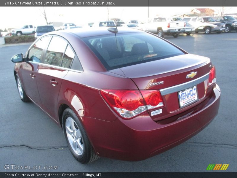 Siren Red Tintcoat / Jet Black 2016 Chevrolet Cruze Limited LT