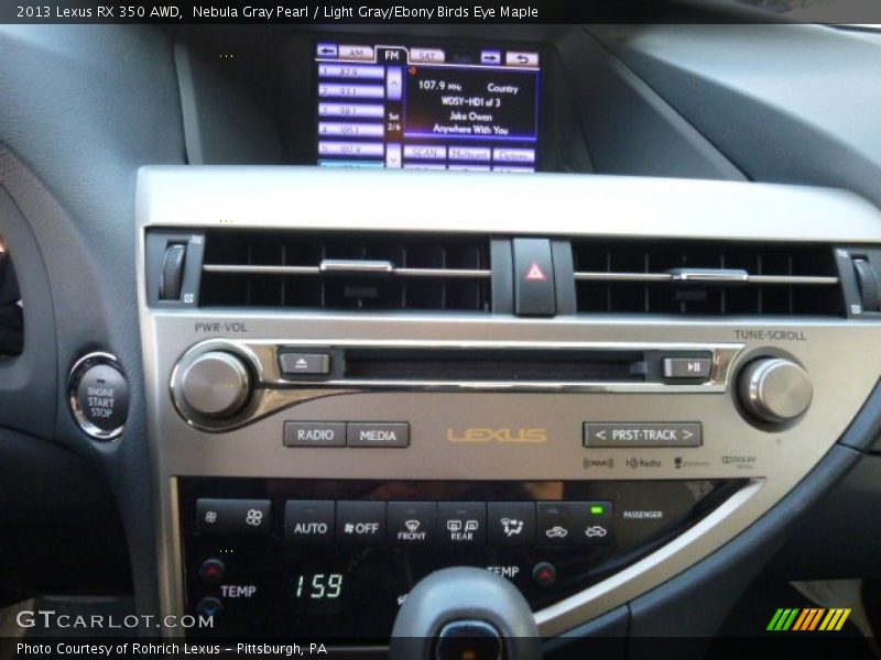 Nebula Gray Pearl / Light Gray/Ebony Birds Eye Maple 2013 Lexus RX 350 AWD