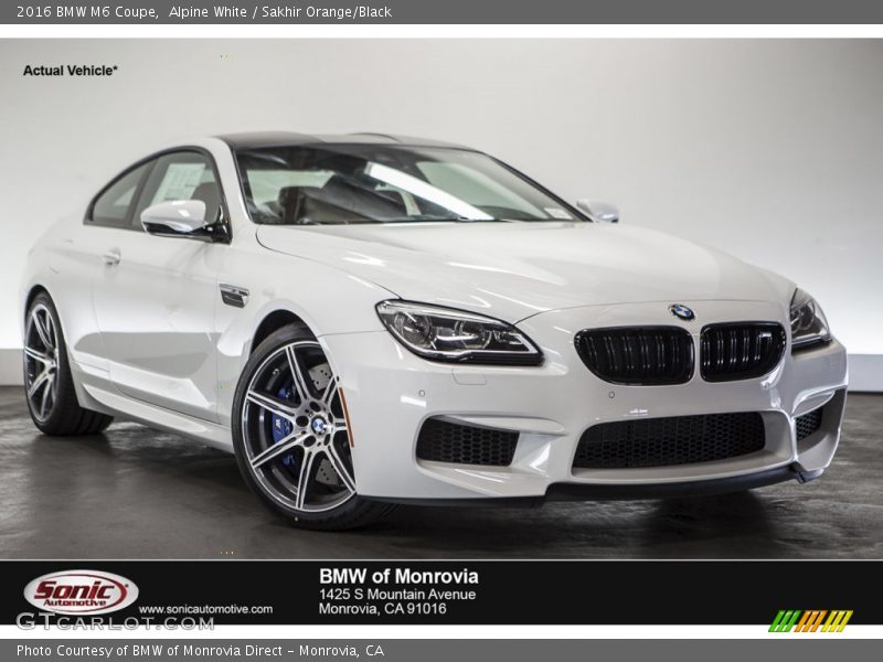 Alpine White / Sakhir Orange/Black 2016 BMW M6 Coupe