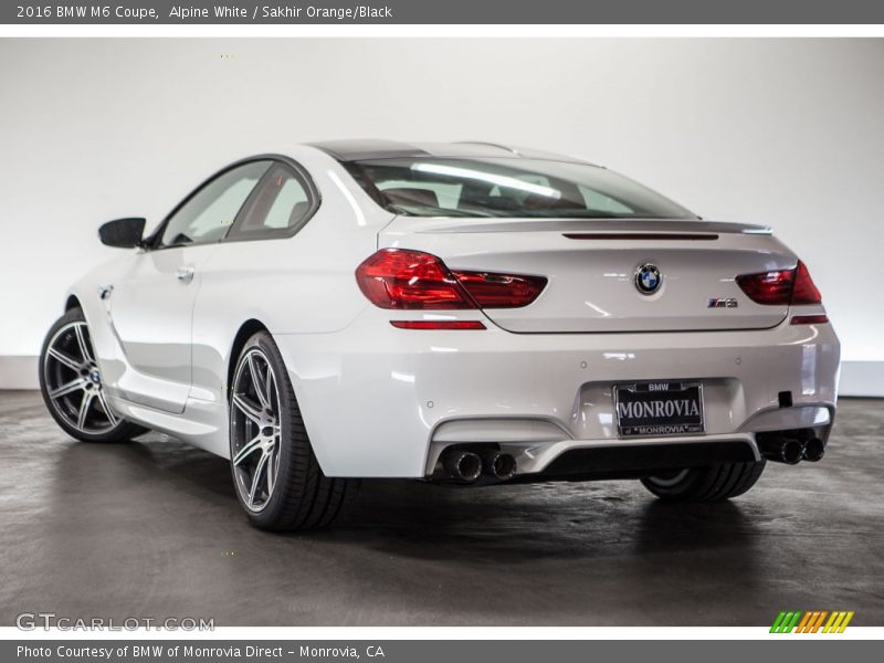 Alpine White / Sakhir Orange/Black 2016 BMW M6 Coupe