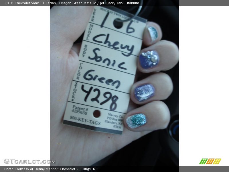 Dragon Green Metallic / Jet Black/Dark Titanium 2016 Chevrolet Sonic LT Sedan