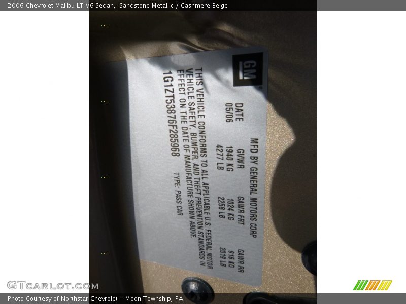 Sandstone Metallic / Cashmere Beige 2006 Chevrolet Malibu LT V6 Sedan