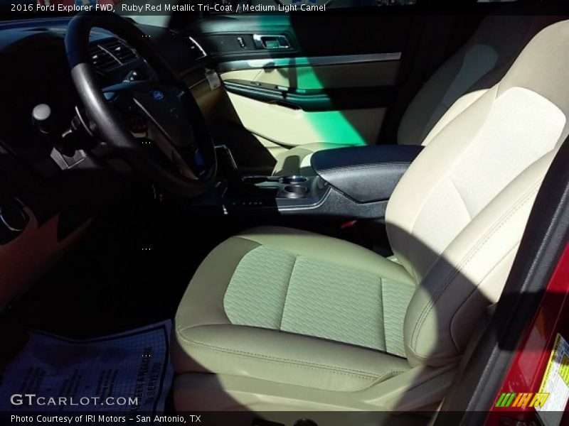 Ruby Red Metallic Tri-Coat / Medium Light Camel 2016 Ford Explorer FWD