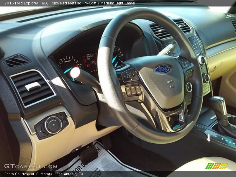 Ruby Red Metallic Tri-Coat / Medium Light Camel 2016 Ford Explorer FWD