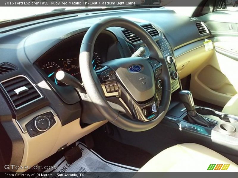 Ruby Red Metallic Tri-Coat / Medium Light Camel 2016 Ford Explorer FWD
