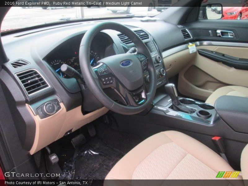 Ruby Red Metallic Tri-Coat / Medium Light Camel 2016 Ford Explorer FWD