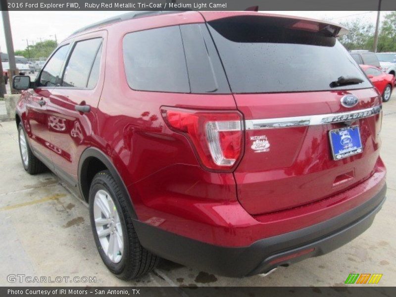 Ruby Red Metallic Tri-Coat / Medium Light Camel 2016 Ford Explorer FWD