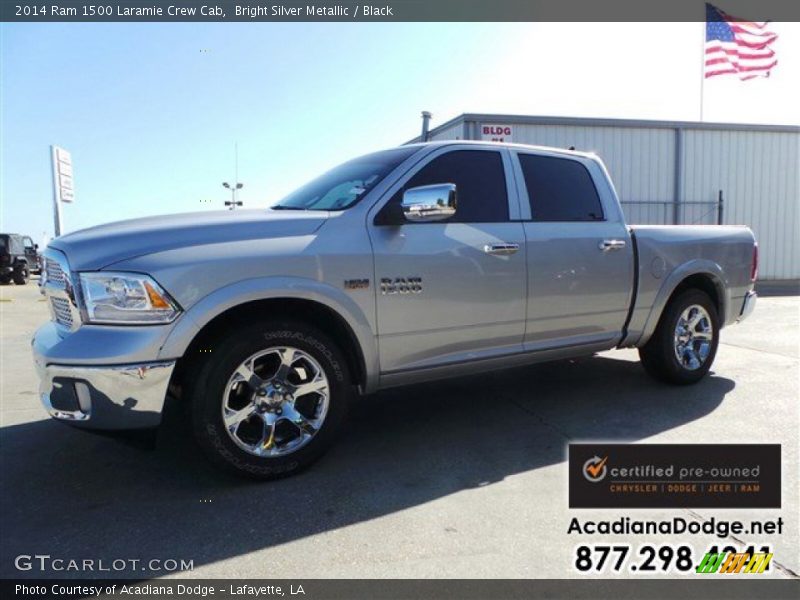 Bright Silver Metallic / Black 2014 Ram 1500 Laramie Crew Cab