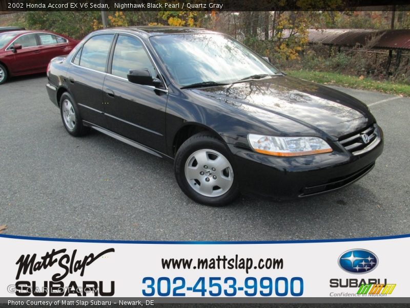 Nighthawk Black Pearl / Quartz Gray 2002 Honda Accord EX V6 Sedan