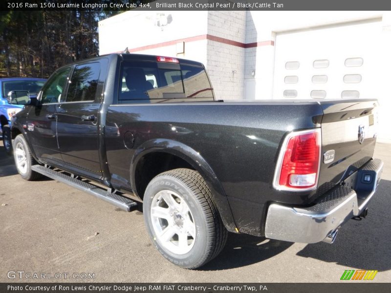 Brilliant Black Crystal Pearl / Black/Cattle Tan 2016 Ram 1500 Laramie Longhorn Crew Cab 4x4
