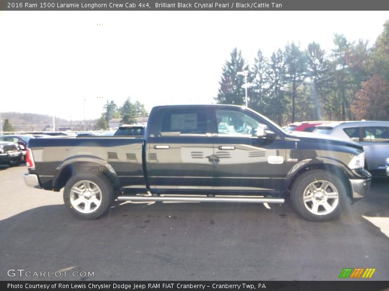 Brilliant Black Crystal Pearl / Black/Cattle Tan 2016 Ram 1500 Laramie Longhorn Crew Cab 4x4