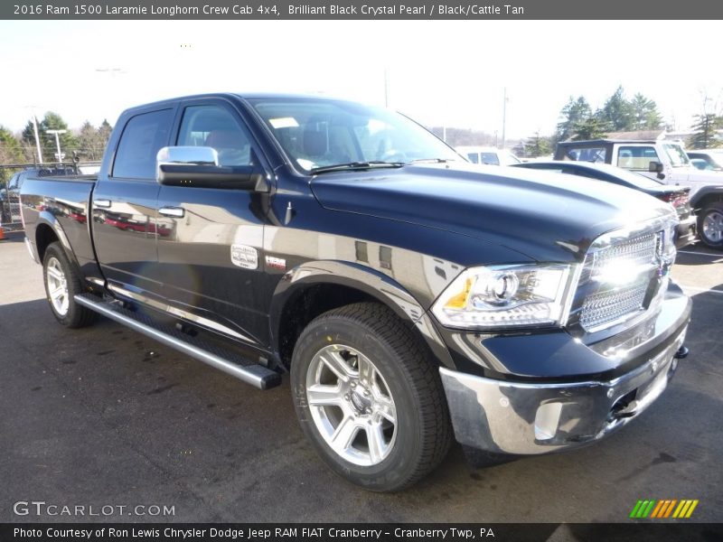 Brilliant Black Crystal Pearl / Black/Cattle Tan 2016 Ram 1500 Laramie Longhorn Crew Cab 4x4