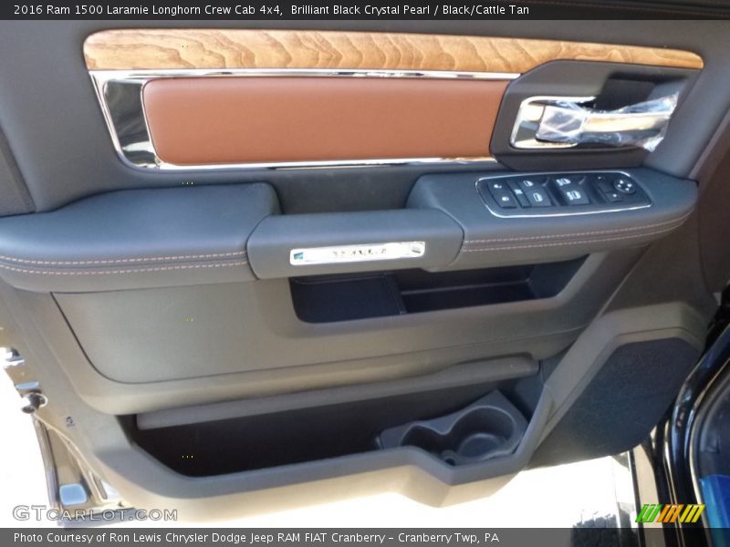 Brilliant Black Crystal Pearl / Black/Cattle Tan 2016 Ram 1500 Laramie Longhorn Crew Cab 4x4
