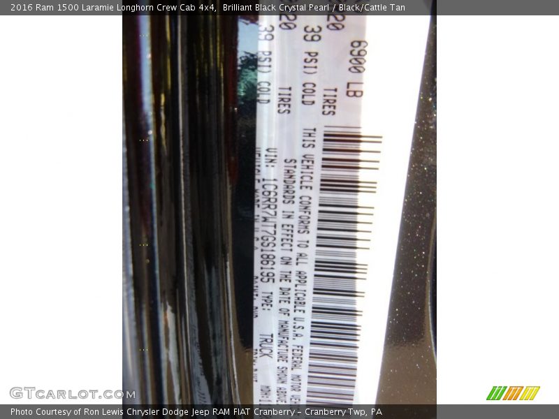 Brilliant Black Crystal Pearl / Black/Cattle Tan 2016 Ram 1500 Laramie Longhorn Crew Cab 4x4