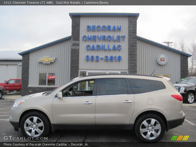 Gold Mist Metallic / Cashmere/Ebony 2012 Chevrolet Traverse LTZ AWD