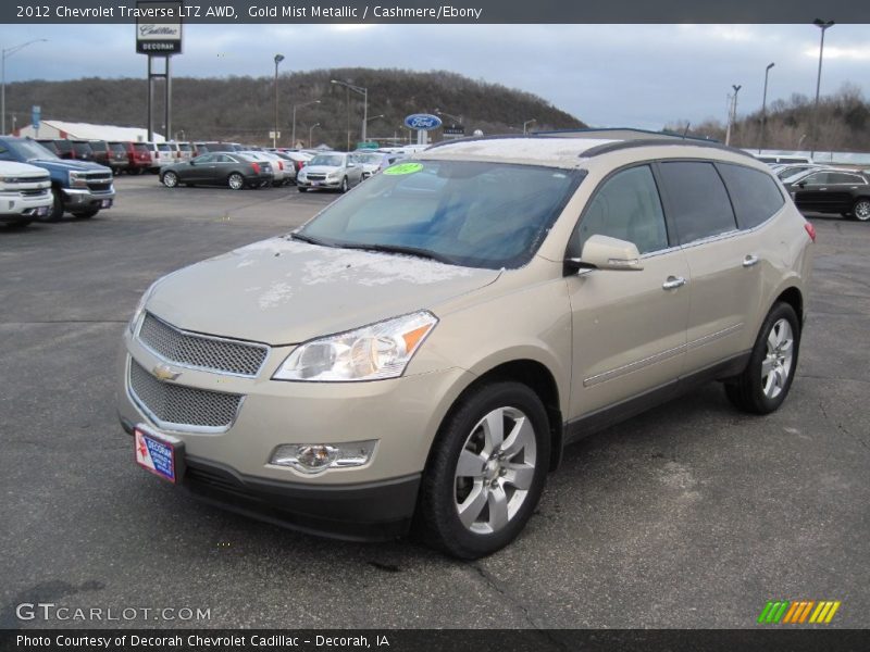 Gold Mist Metallic / Cashmere/Ebony 2012 Chevrolet Traverse LTZ AWD