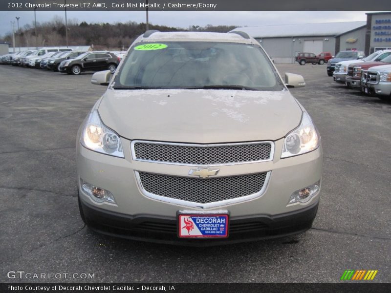Gold Mist Metallic / Cashmere/Ebony 2012 Chevrolet Traverse LTZ AWD