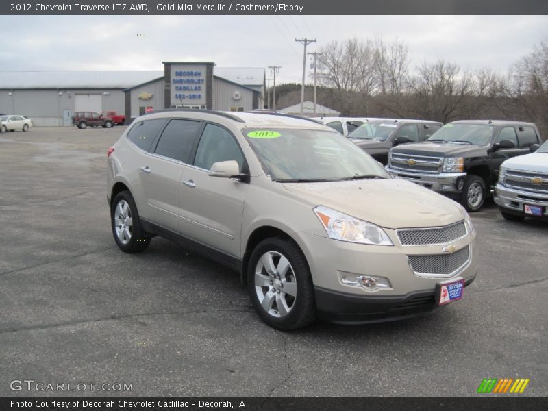 Gold Mist Metallic / Cashmere/Ebony 2012 Chevrolet Traverse LTZ AWD