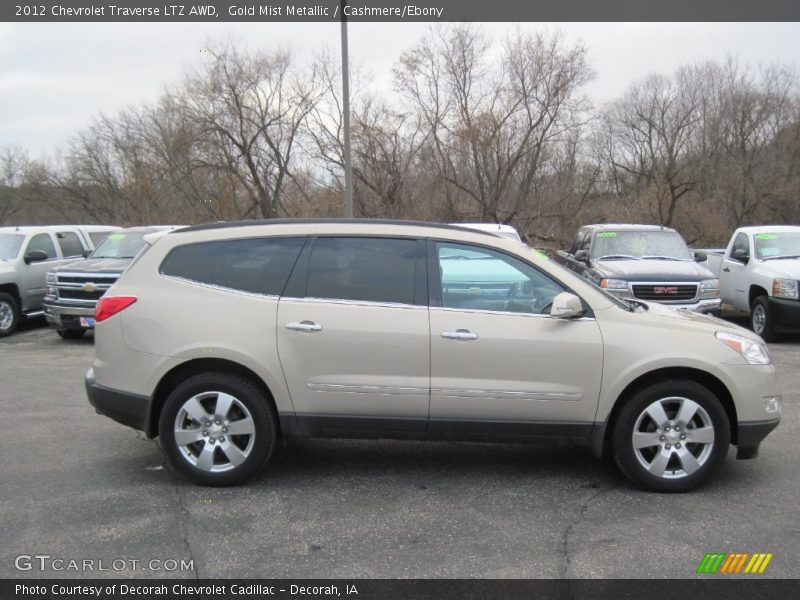 Gold Mist Metallic / Cashmere/Ebony 2012 Chevrolet Traverse LTZ AWD