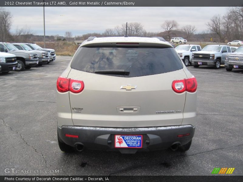 Gold Mist Metallic / Cashmere/Ebony 2012 Chevrolet Traverse LTZ AWD