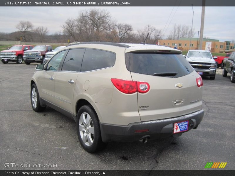 Gold Mist Metallic / Cashmere/Ebony 2012 Chevrolet Traverse LTZ AWD