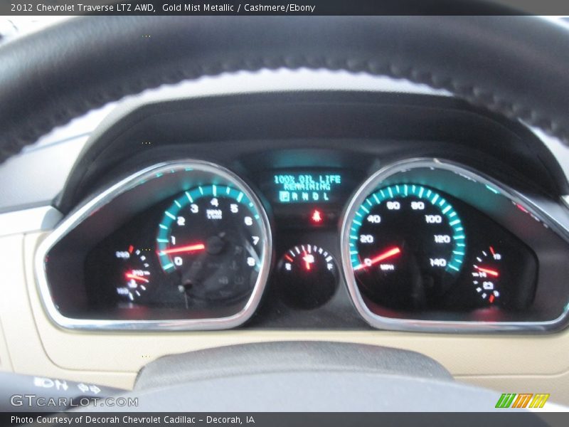 Gold Mist Metallic / Cashmere/Ebony 2012 Chevrolet Traverse LTZ AWD
