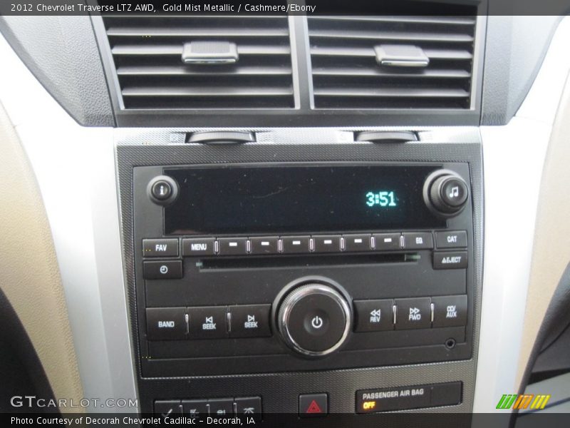 Gold Mist Metallic / Cashmere/Ebony 2012 Chevrolet Traverse LTZ AWD
