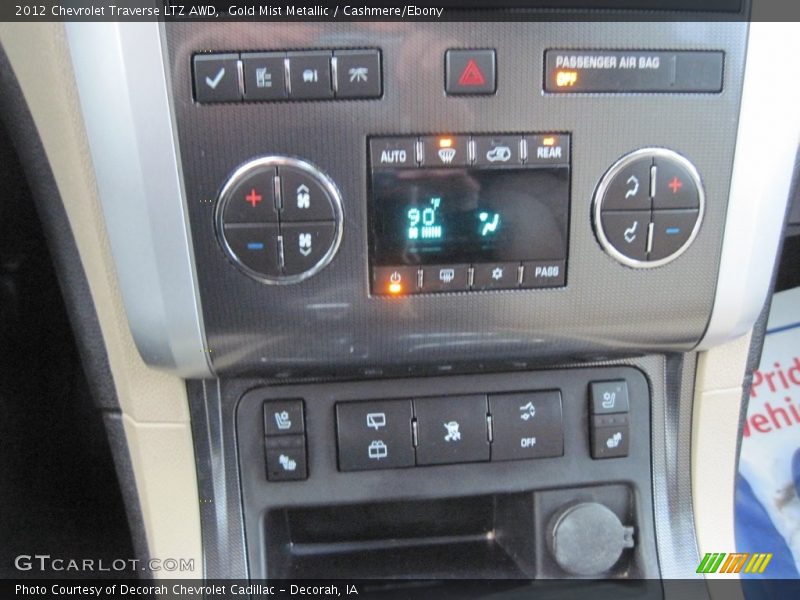 Gold Mist Metallic / Cashmere/Ebony 2012 Chevrolet Traverse LTZ AWD