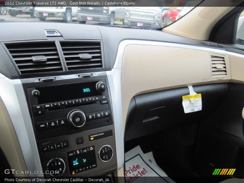 Gold Mist Metallic / Cashmere/Ebony 2012 Chevrolet Traverse LTZ AWD
