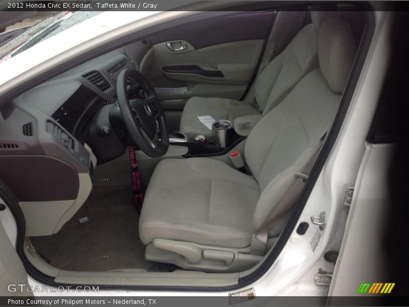 Taffeta White / Gray 2012 Honda Civic EX Sedan
