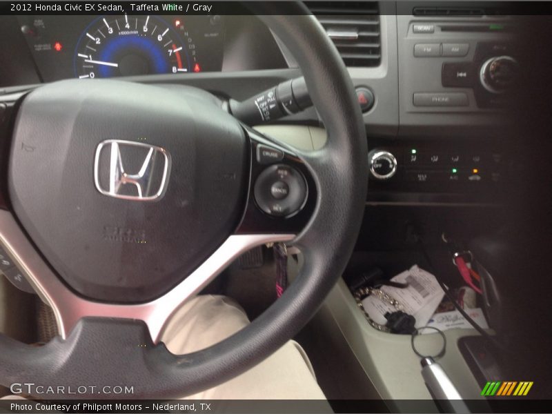 Taffeta White / Gray 2012 Honda Civic EX Sedan