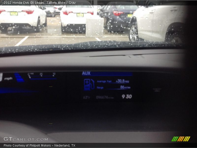 Taffeta White / Gray 2012 Honda Civic EX Sedan