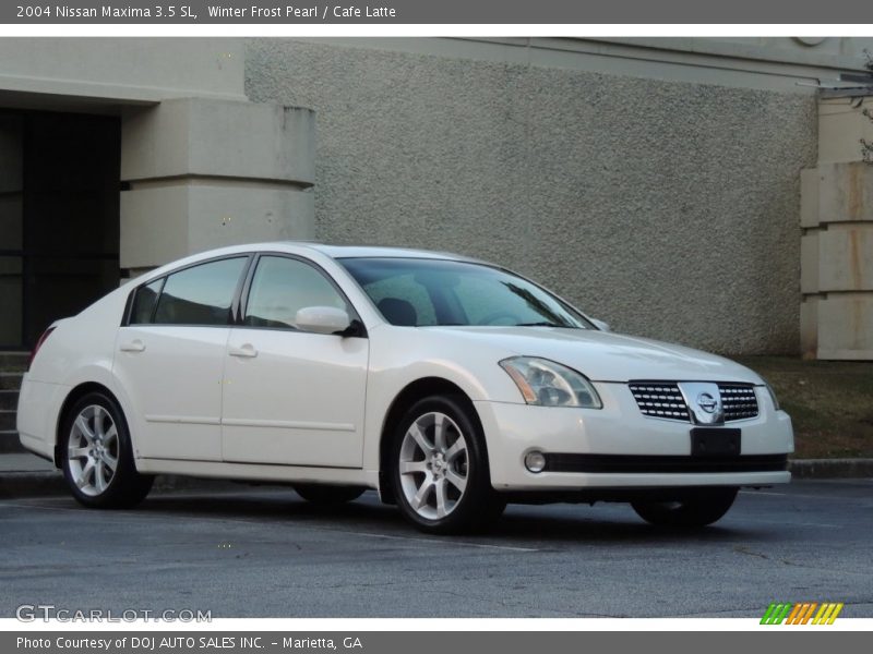 Winter Frost Pearl / Cafe Latte 2004 Nissan Maxima 3.5 SL