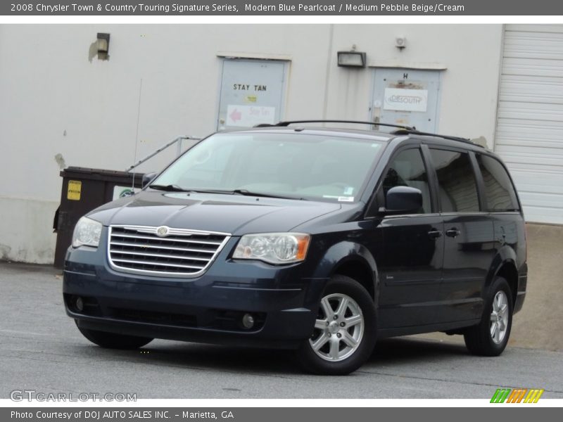 Modern Blue Pearlcoat / Medium Pebble Beige/Cream 2008 Chrysler Town & Country Touring Signature Series