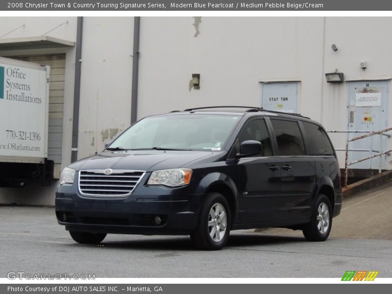 Modern Blue Pearlcoat / Medium Pebble Beige/Cream 2008 Chrysler Town & Country Touring Signature Series