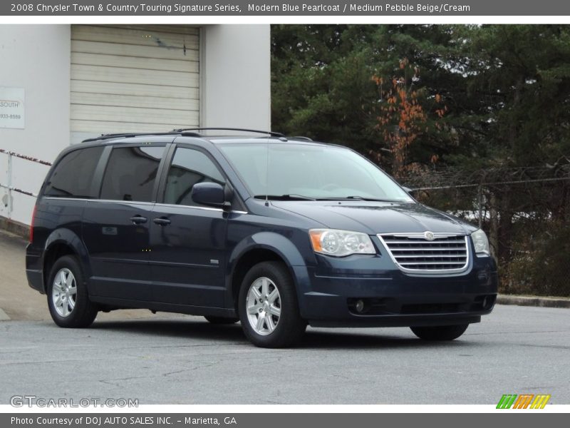 Modern Blue Pearlcoat / Medium Pebble Beige/Cream 2008 Chrysler Town & Country Touring Signature Series