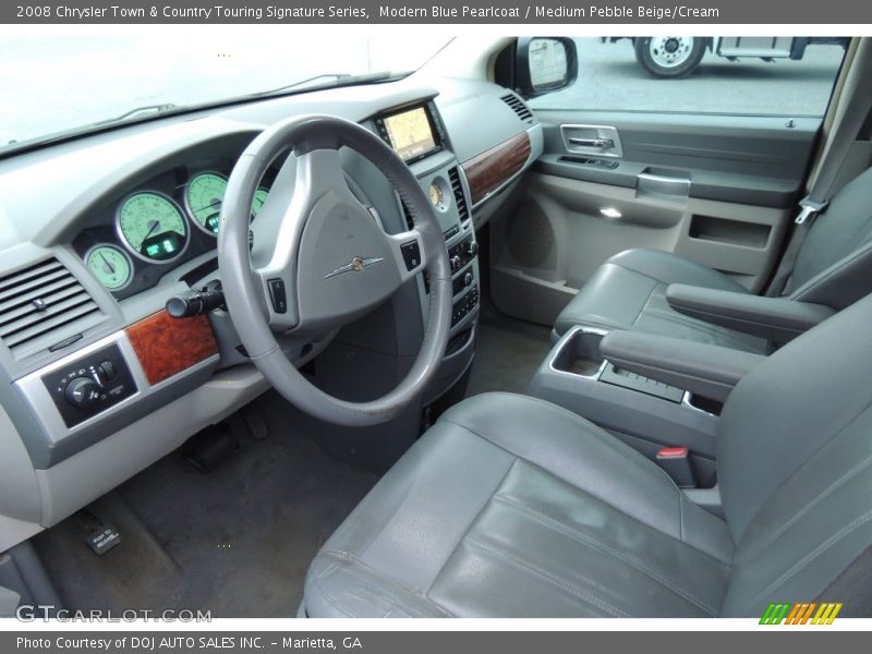 Modern Blue Pearlcoat / Medium Pebble Beige/Cream 2008 Chrysler Town & Country Touring Signature Series