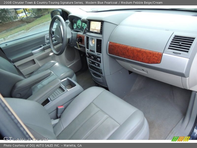 Modern Blue Pearlcoat / Medium Pebble Beige/Cream 2008 Chrysler Town & Country Touring Signature Series