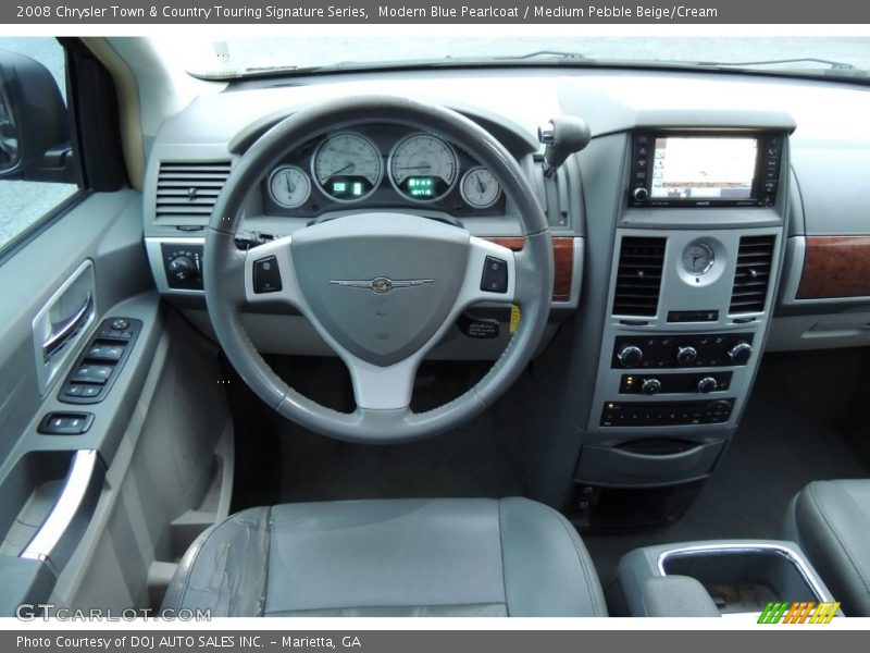 Modern Blue Pearlcoat / Medium Pebble Beige/Cream 2008 Chrysler Town & Country Touring Signature Series