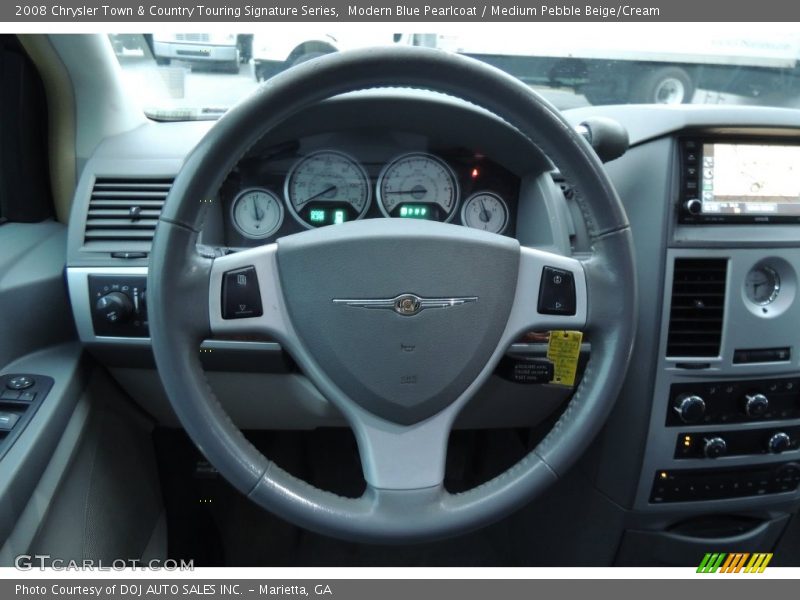 Modern Blue Pearlcoat / Medium Pebble Beige/Cream 2008 Chrysler Town & Country Touring Signature Series