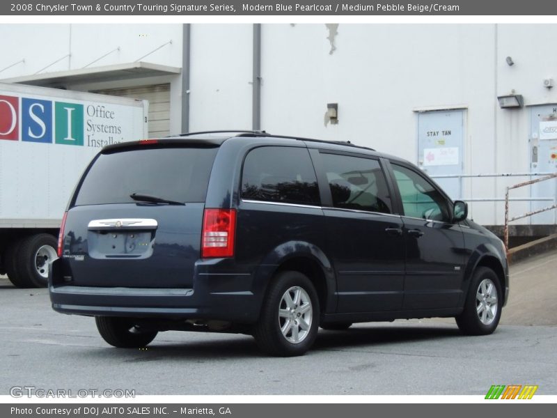 Modern Blue Pearlcoat / Medium Pebble Beige/Cream 2008 Chrysler Town & Country Touring Signature Series