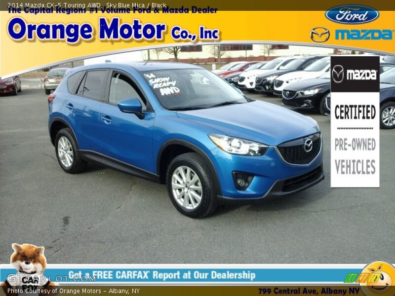 Sky Blue Mica / Black 2014 Mazda CX-5 Touring AWD