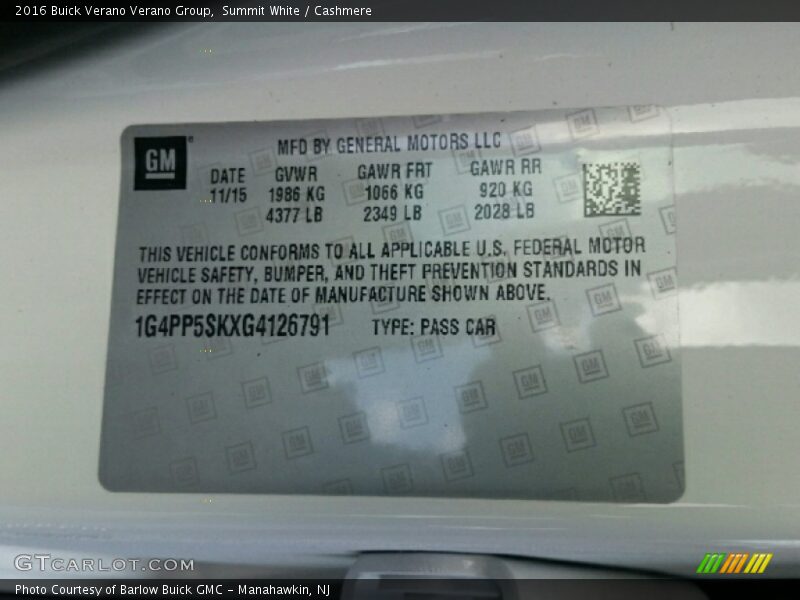 Summit White / Cashmere 2016 Buick Verano Verano Group