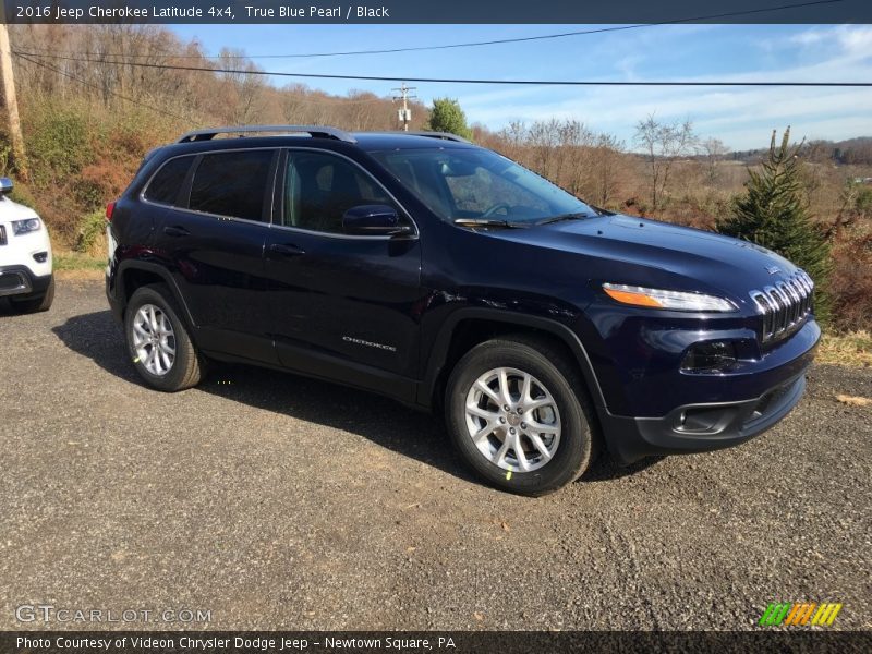 True Blue Pearl / Black 2016 Jeep Cherokee Latitude 4x4
