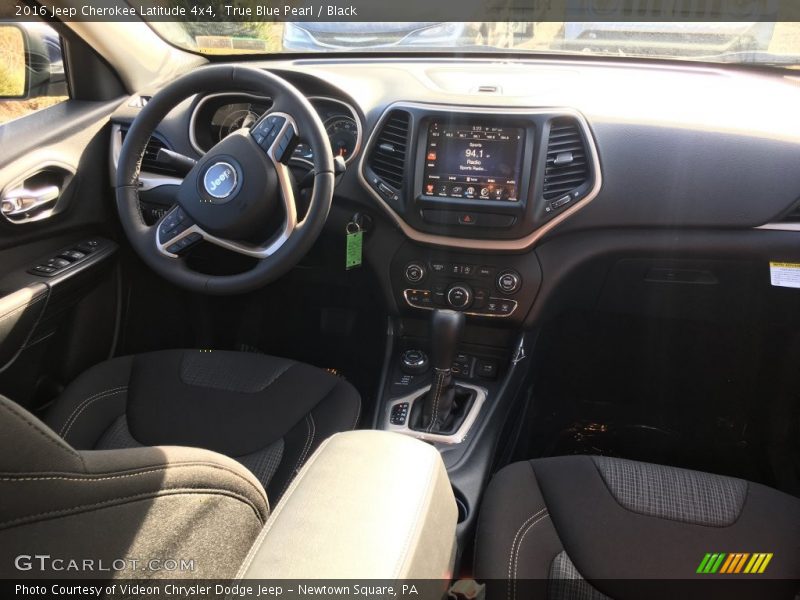 True Blue Pearl / Black 2016 Jeep Cherokee Latitude 4x4
