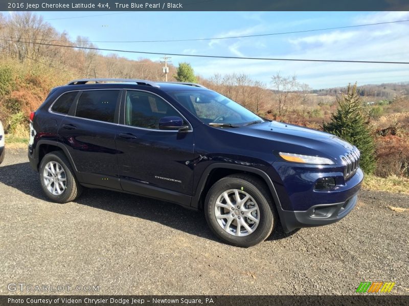 True Blue Pearl / Black 2016 Jeep Cherokee Latitude 4x4