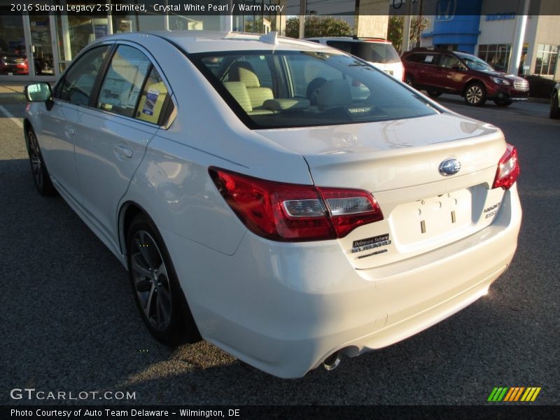 Crystal White Pearl / Warm Ivory 2016 Subaru Legacy 2.5i Limited